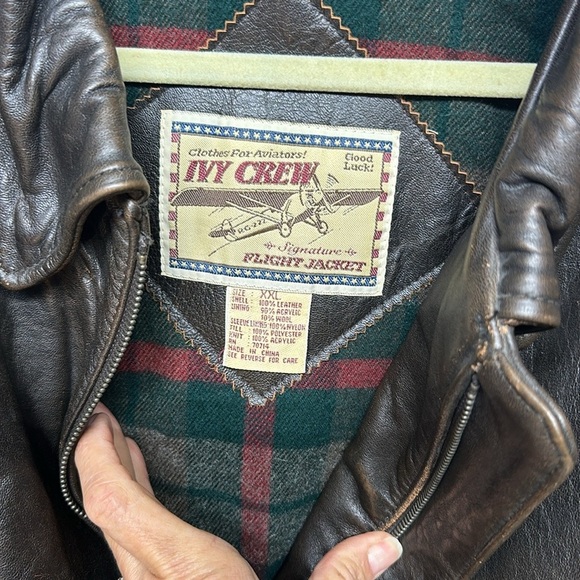 Men's Dark Brown Leather Bomber Jacket - Picture 8 of 12